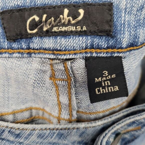 Vintage y2k crash gold embroidery sequins bootcut jeans size 3 NWT - Picture 3 of 8